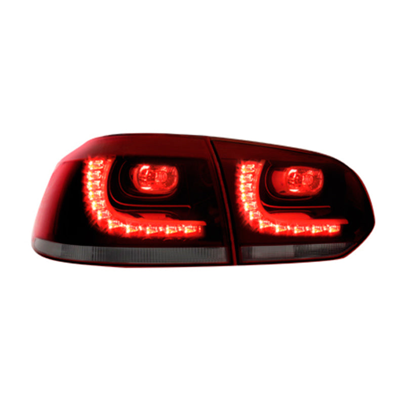 Depo, Satz LED Heckleuchten R-Look passend für Volkswagen Golf VI 2008-2012 exkl. Variant - Rot/Smoke, Rot, Rauchgrau