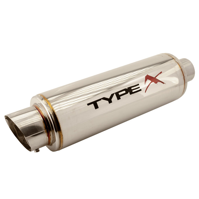 AutoStyle, Sportauspuff universal Typ X-50 Racing DualSound - Angle Tip - Polished, Edelstahl, Aluminium