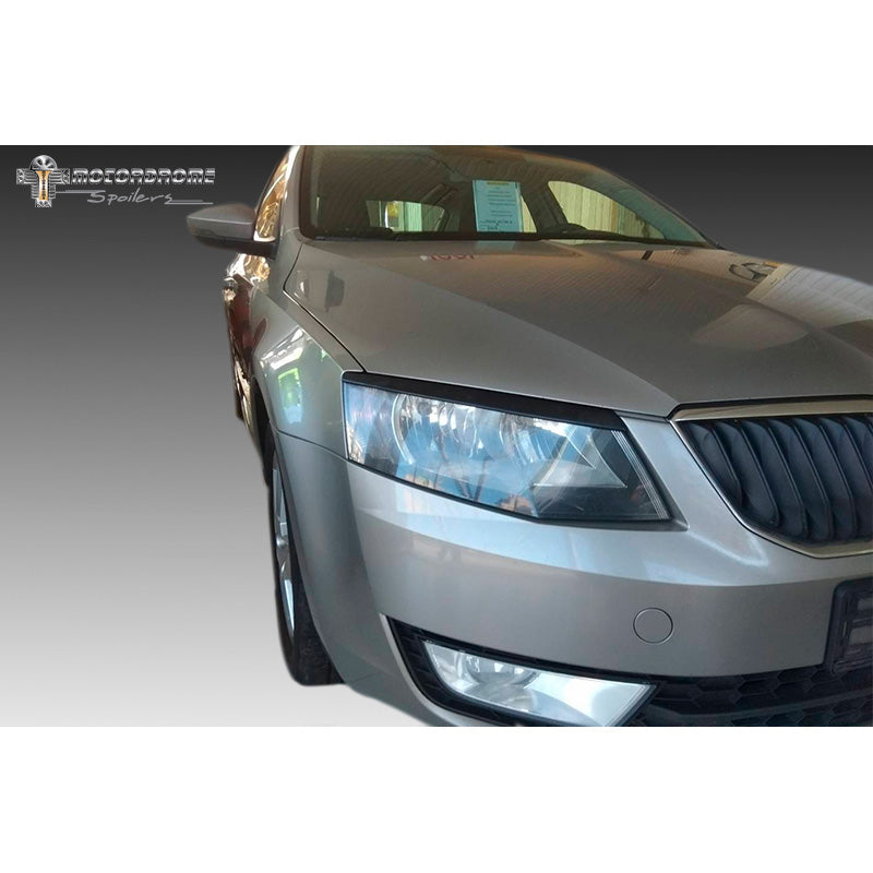 Motordrome, Satz Scheinwerferblenden passend für Skoda Octavia III Limousine/Kombi 2013-2017 (ABS), Unlackiert