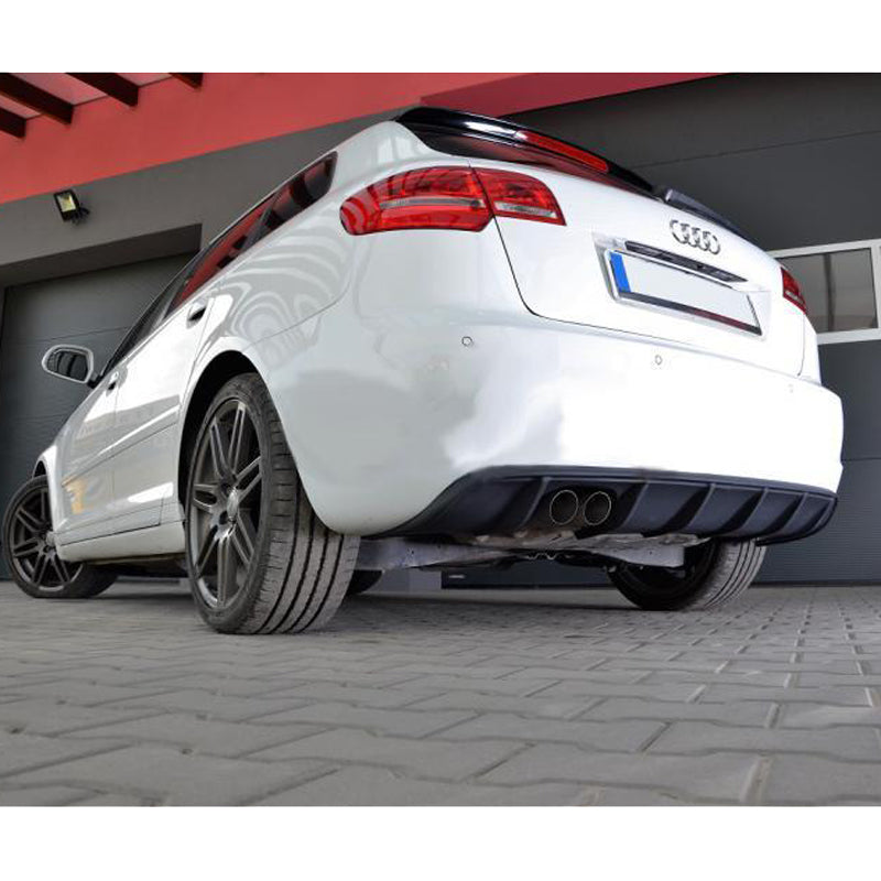 Motordrome, Heckschürzenansatz (Diffuser) passend für Audi A3 8P Sportback ohne S-Line 2008-2012 (GFK), Polyester, Unlackiert