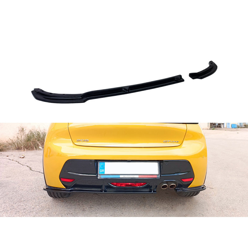 Motordrome, Heckschürzenansatz (Diffuser) V.2 passend für Peugeot 208 II 2019- (ABS Glänzend Schwarz)