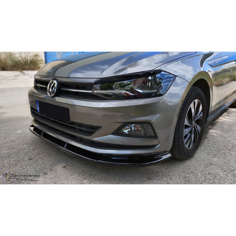 Motordrome, Frontspoileransatz passend für Volkswagen Polo (AW) 2017- exkl. R-Line/GTi (ABS Glänzend schwarz), Schwarz