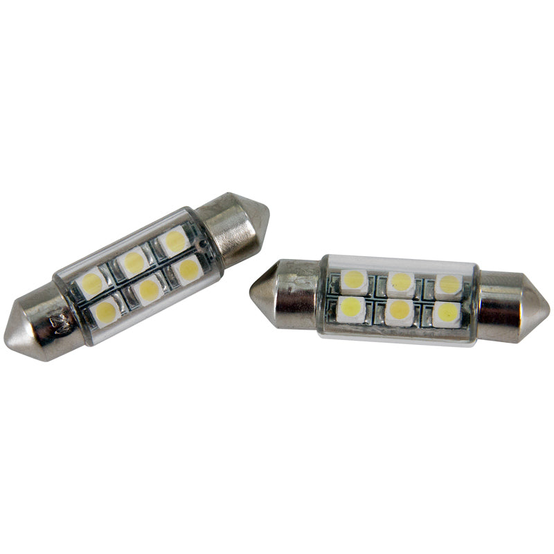 AutoStyle, 6Q LED/SMD Festoon Leuchtmittel Weiß 37x10mm, Satz à 2 Stück, Weiss