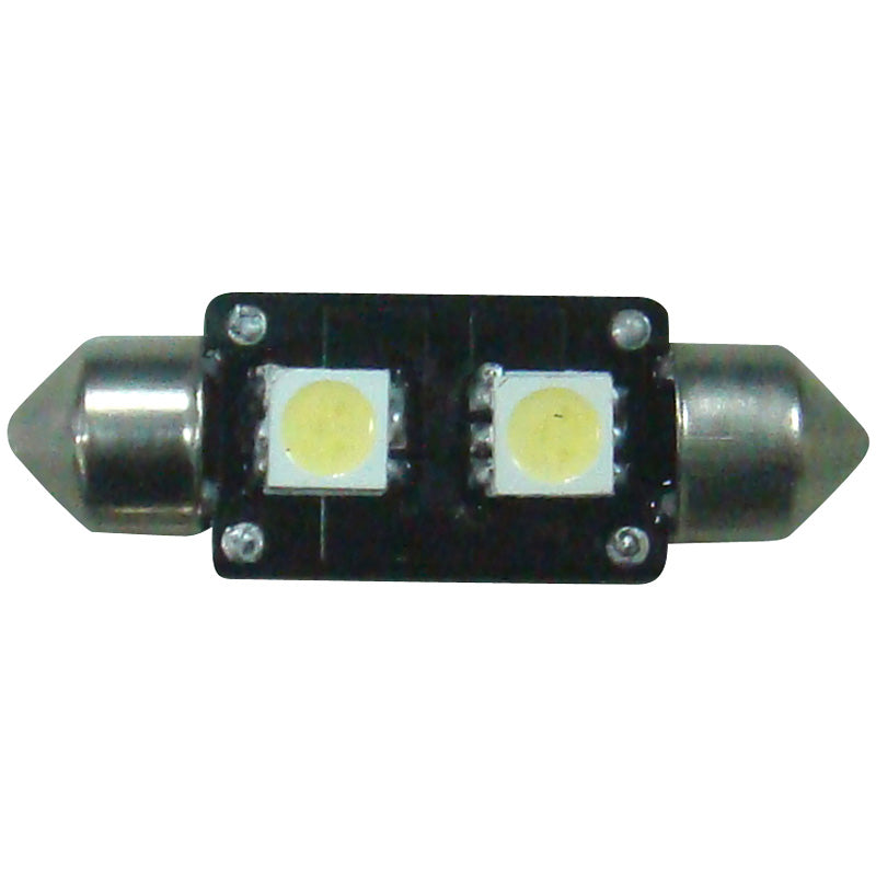 AutoStyle, Festoon Leuchtmittel 2Q SMD Xenon-Optik 10x37mm 12V, Einzelstück, mit CAN-bus Checkwiderstand, Weiss