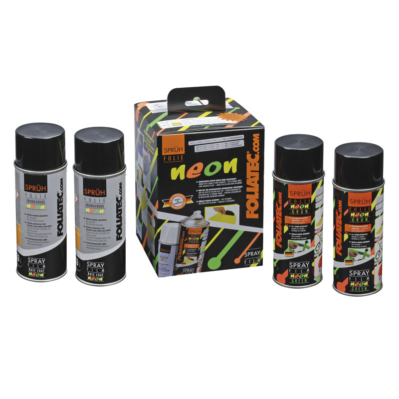 Foliatec, Spray Film (Sprühfolie) NEON 4-teiliger Satz - grün 2x400ml + Grundierung 2x400ml, Flüssigkeit, Grün