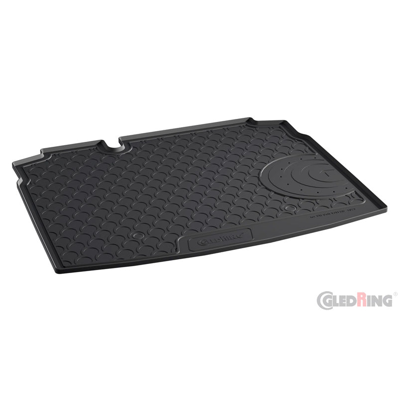 Gledring, Rubbasol (Gummi) Kofferraumwanne passend für Volkswagen Golf V & VI HB 3/5-türer 2003-2012 (Mit kleinem Ersatzrad), Schwarz