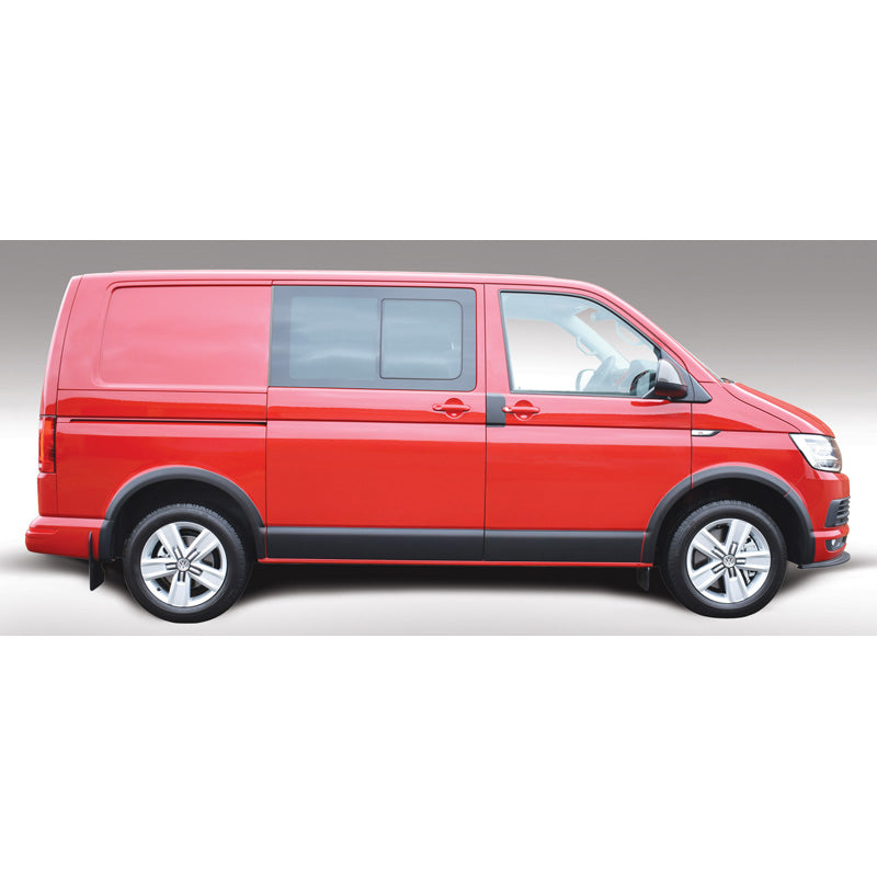 RGM, Satz Seitenpanele passend für Volkswagen Transporter T5 2003-2015 & T6 2015- Kurzer Radstand & Doppel Schiebetür - Schwarz, ABS