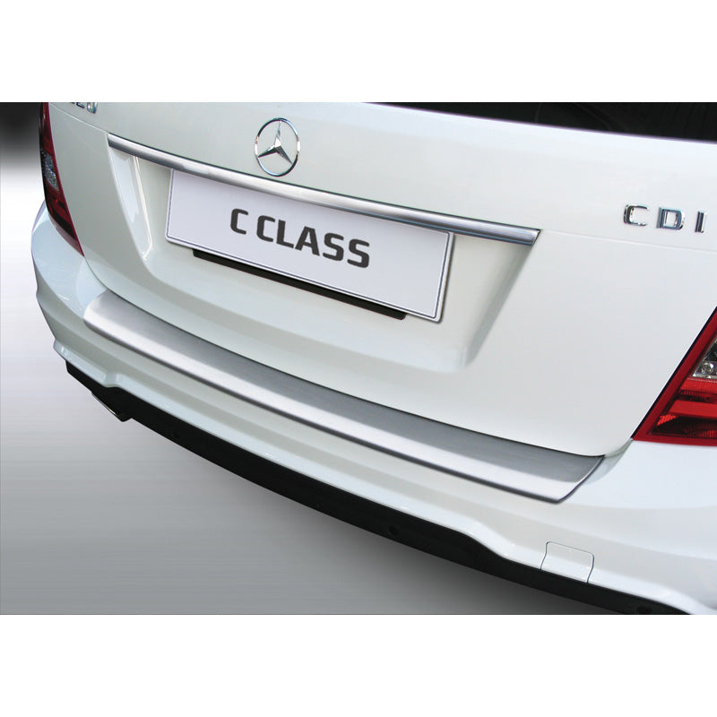 RGM, ABS Heckstoßstangenschutz passend für Mercedes C-Klasse W204 Estate 2011-2014 Gebürstet Alu Look, Aluminium