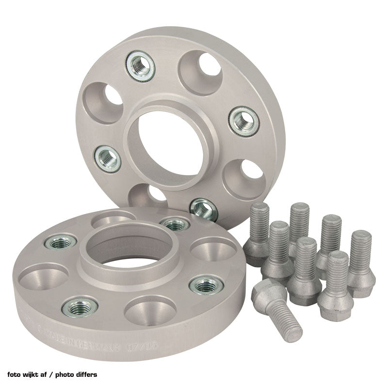 H&R, DRA-System Spürverbreiterungsatz 40mm pro Achse - Lochkreis 4x98 - Mittenzentrierung 58,0mm - System M12x1,25 -  passend für Alfa Romeo/Fiat/Ford/Lancia, Aluminium, Silber