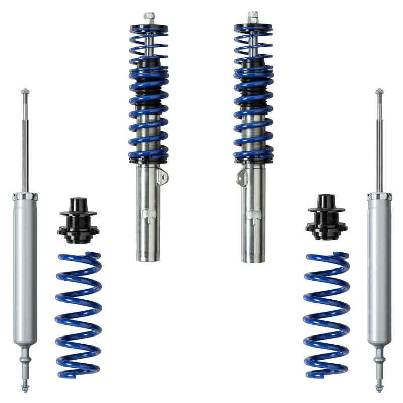 Bonrath, Gewindefahrwerke passend für BMW 1er E87 3/5-türer 116i-130i 2004-, Stahl, Aluminium, Blau