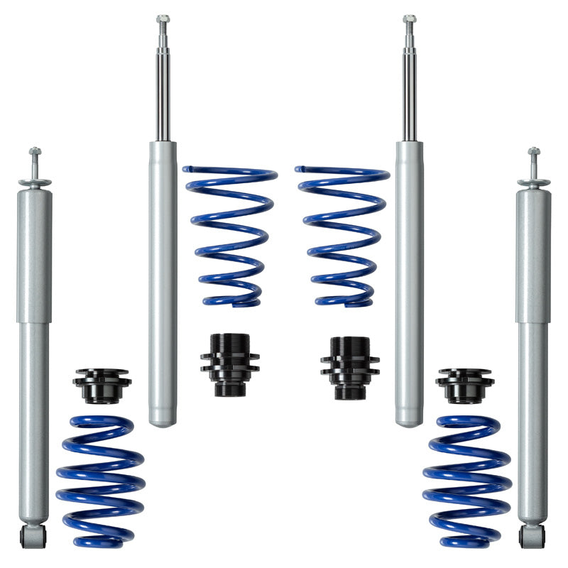 Bonrath, Gewindefahrwerke passend für BMW 3er E30 Limousine 316-324TD 1982-1990, Stahl, Aluminium, Blau