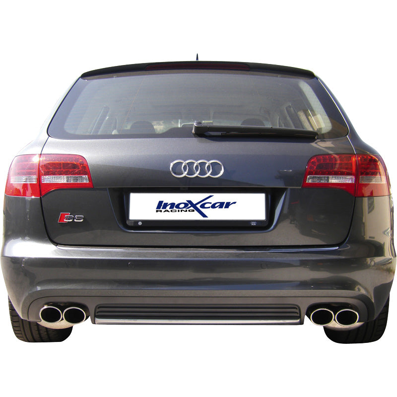 InoXcar, 100% Edelstahl Doppelauspuff passend für Audi S6 Avant 5.2FSi Quattro (435PS) 2009- Links/Rechts 2x90x70mm, Inox