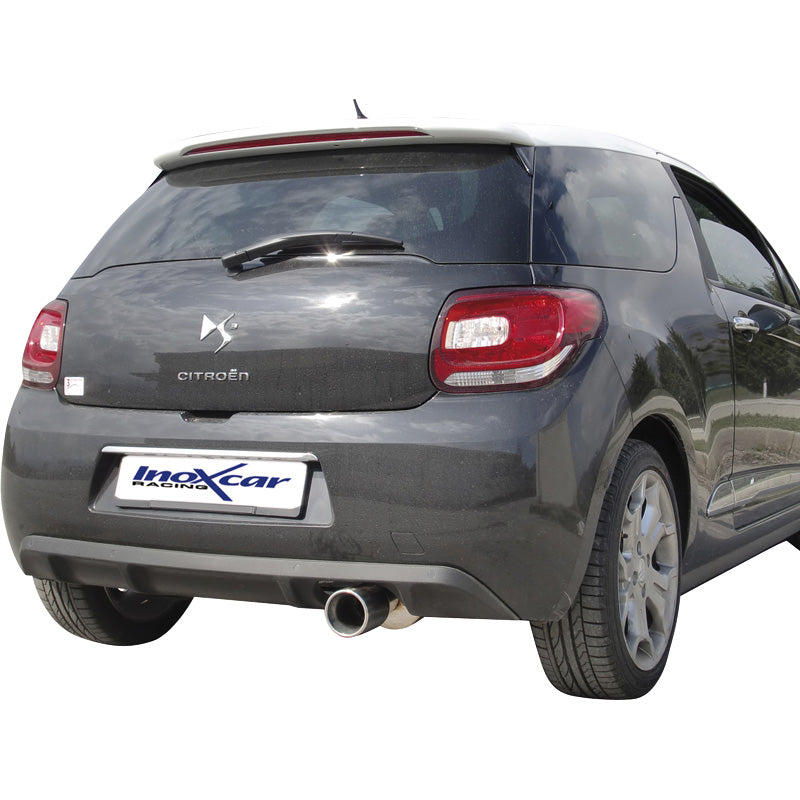 InoXcar, 100% Edelstahl Sportauspuff passend für Citroën DS3 1.6i 16v Turbo (155PS) 2010- 102mm, Inox