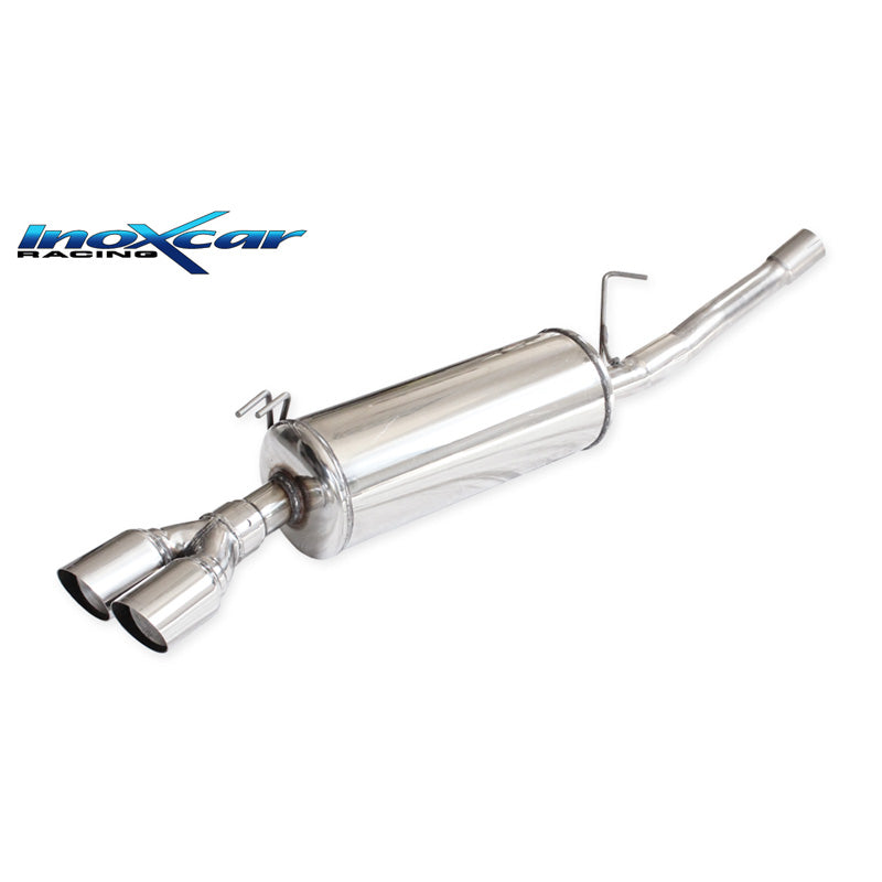 InoXcar, 100% Edelstahl Sportauspuff passend für Fiat Barchetta 1.8 1995-2003 2x70mm Racing, Inox