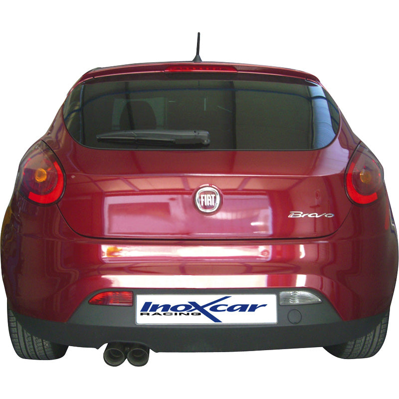 InoXcar, 100% Edelstahl Sportauspuff passend für Fiat Bravo 1.4 T-Jet Sport (150PS) 2007- 2x80mm Racing, Inox