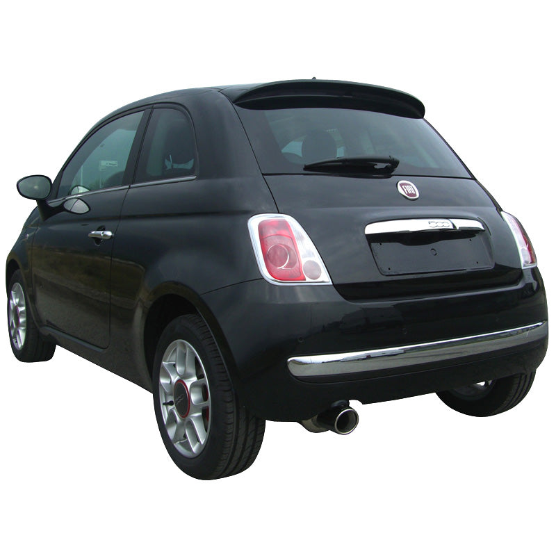 InoXcar, 100% Edelstahl Sportauspuff passend für Fiat 500 1.4 16v (100PS) 2007- 102mm, Inox