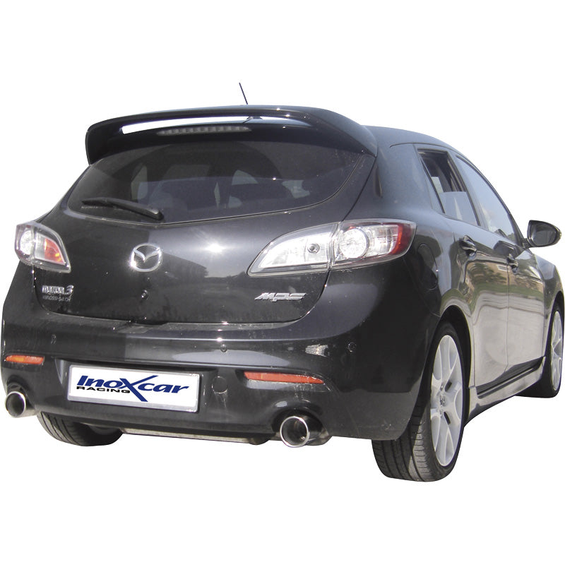 InoXcar, 100% Edelstahl Doppelauspuff passend für Mazda 3 2.3Di MPS (260PS) 2010- Links/Rechts 102mm, Inox