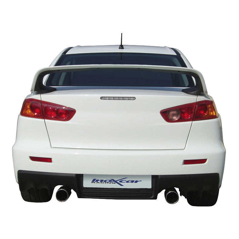 InoXcar, 100% Edelstahl Doppelauspuff passend für Mitsubishi Lancer Evo X 2.0T (295PS) 2008- Links/Rechts 102mm, Inox