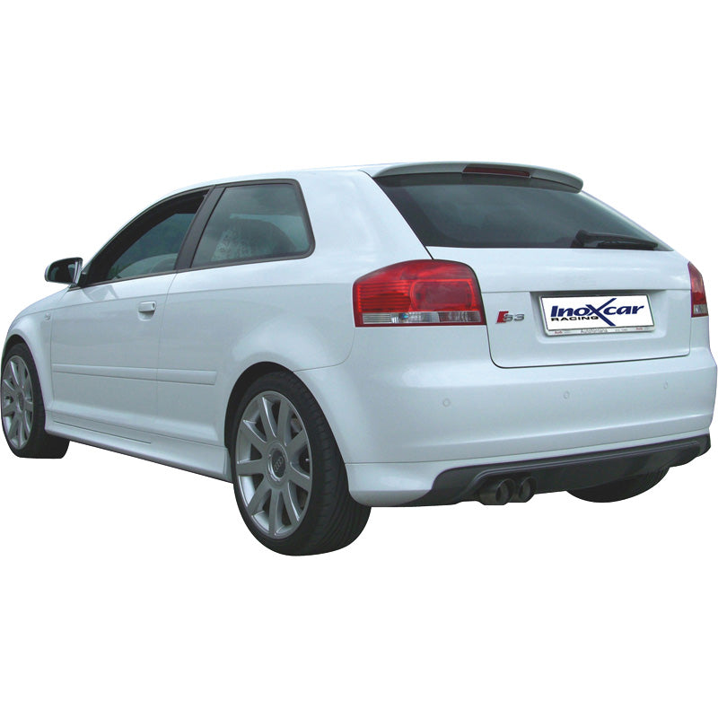 InoXcar, 100% Edelstahl Sportauspuff passend für Audi S3 8P 2.0 TFSi (265PS) 2006- 2x80mm Racing, Inox