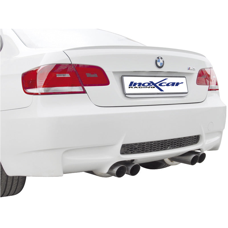 InoXcar, 100% Edelstahl Doppelauspuff passend für BMW 3er E92 M3 Coupe 4.0 V8 2007- Links/Rechts 2x76mm Racing, Inox