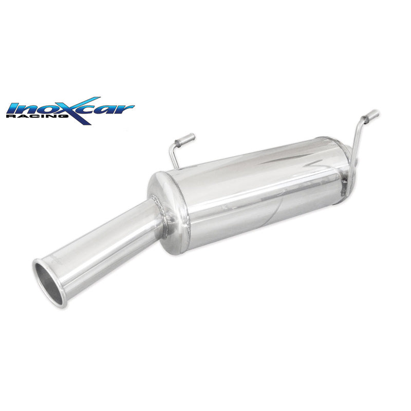 InoXcar, 100% Edelstahl Sportauspuff passend für Peugeot 206 16v GTI 136PS 1994-2004 1x76mm Retro Style, Inox