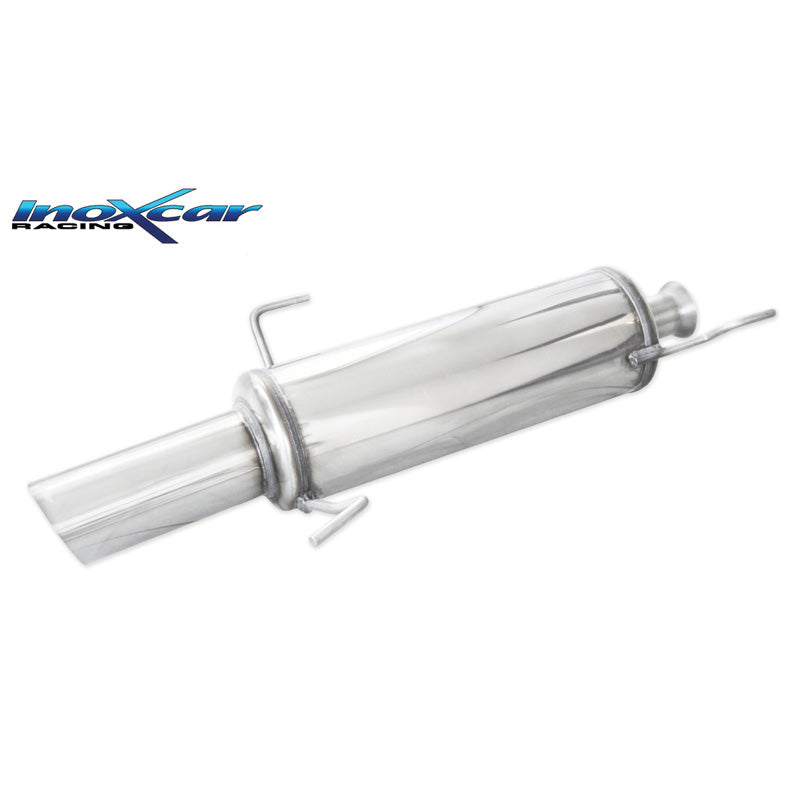 InoXcar, 100% Edelstahl Sportauspuff passend für Peugeot 306 2.0 XS 121PS 1997- 1x90mm Rally, Inox