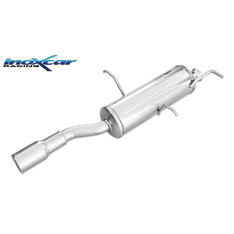 InoXcar, 100% Edelstahl Sportauspuff passend für Peugeot 306 2.0 16v Cabrio 133PS 1997- 1x80mm, Inox