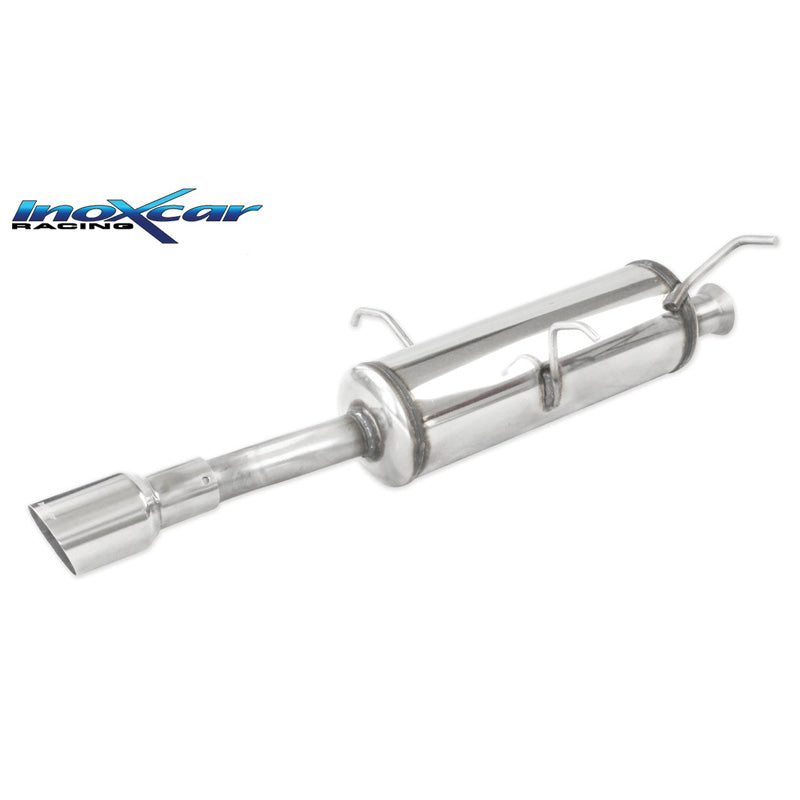 InoXcar, 100% Edelstahl Sportauspuff passend für Peugeot 306 2.0 16v Cabrio 133PS 1997- 1x90mm Rally, Inox