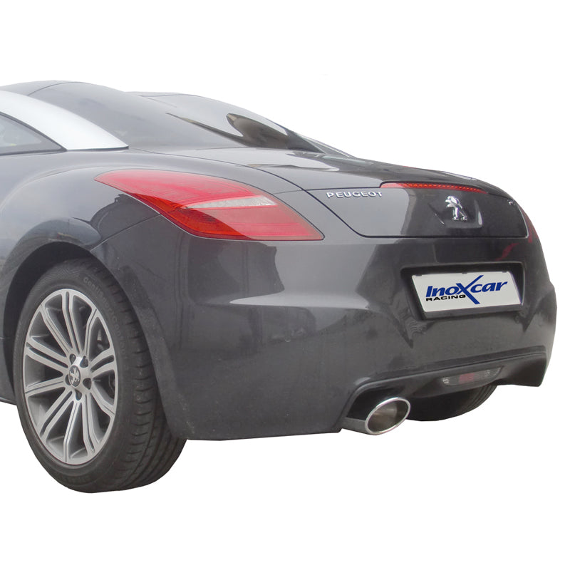 InoXcar, 100% Edelstahl Sportauspuff passend für Peugeot RCZ 1.6THP (156PS) 2010- 150x105 Oblique, Inox