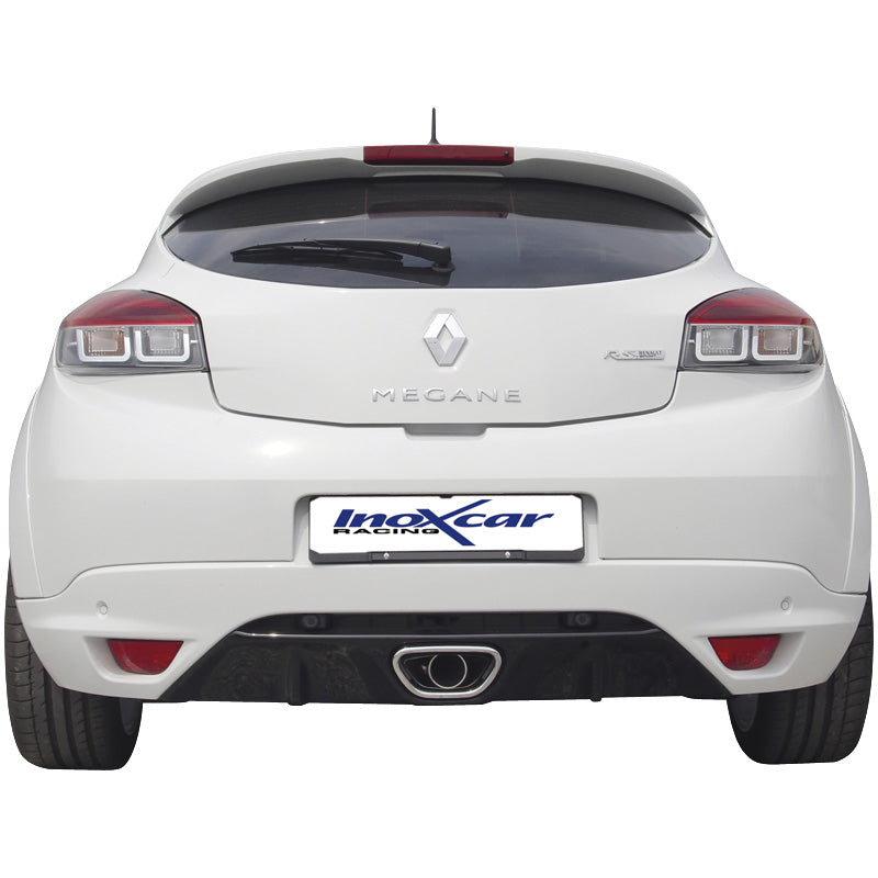 InoXcar, 100% Edelstahl Sportauspuff Zentral passend für Renault Megane III RS 2.0T (250PS) 2010- (Ø70mm), Inox