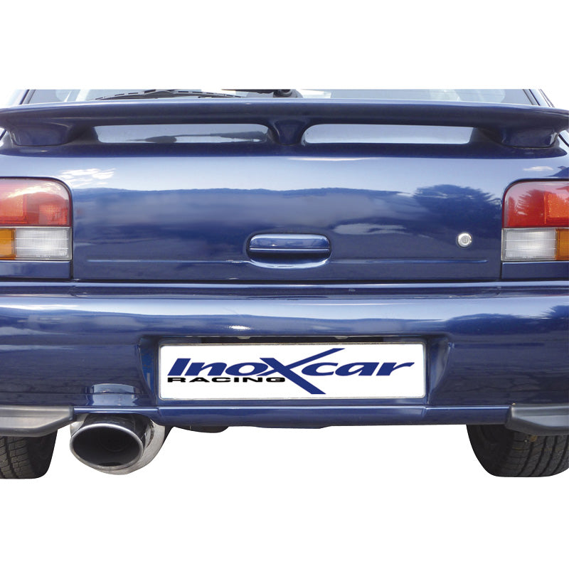 InoXcar, 100% Edelstahl Sportauspuff passend für Subaru Impreza 4WD 2.0 GT-Turbo -2000 150x105mm, Inox