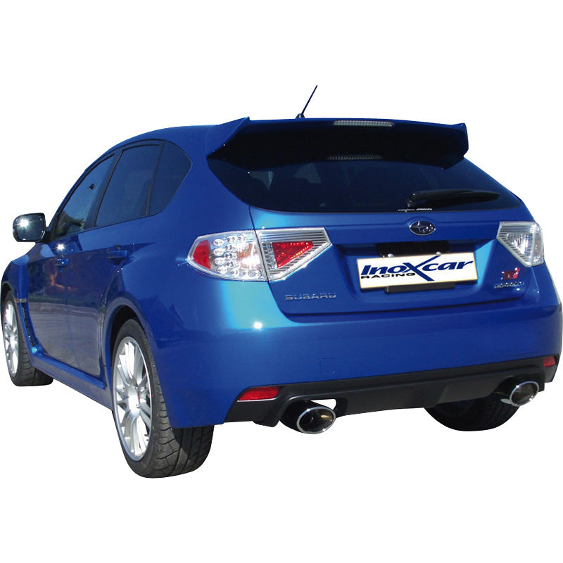 InoXcar, 100% Edelstahl Doppelauspuff passend für Subaru Impreza 2.5 WRX STi (300PS) 2008- Links/Rechts 150x105mm, Inox