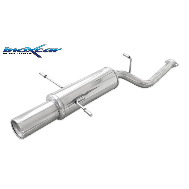 InoXcar, 100% Edelstahl Sportauspuff passend für Subaru Forester 2.0 16v LX 125PS 1998- 1x102mm, Inox