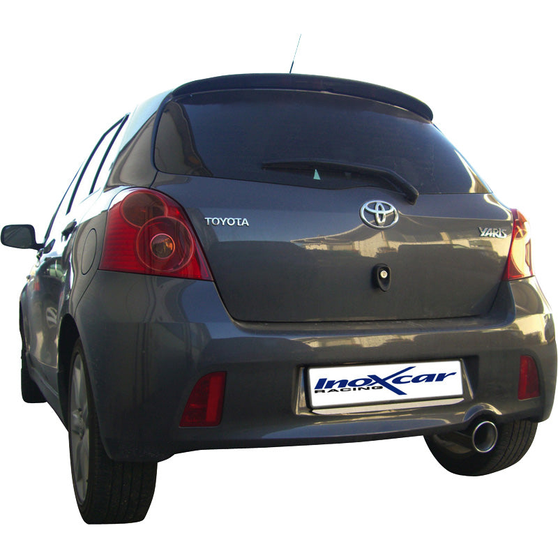 InoXcar, 100% Edelstahl Sportauspuff passend für Toyota Yaris II 1.8TS (133PS) 2006- 102mm, Inox