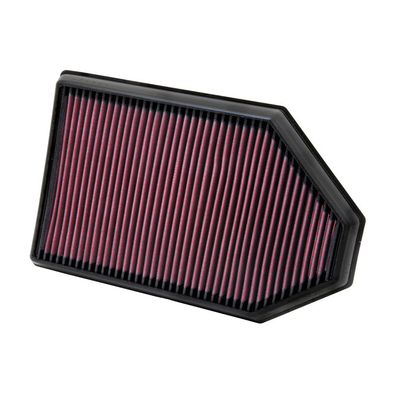 K&N, Tauschluftfilter passend für Dodge Challenger / Charger 3.6, 5.7, 6.2, 6.4 / Chrysler 300C 3.6, 5.7/ Lancia Thema 3.6 2011-2016 (33-2460), Baumwolle, Rot