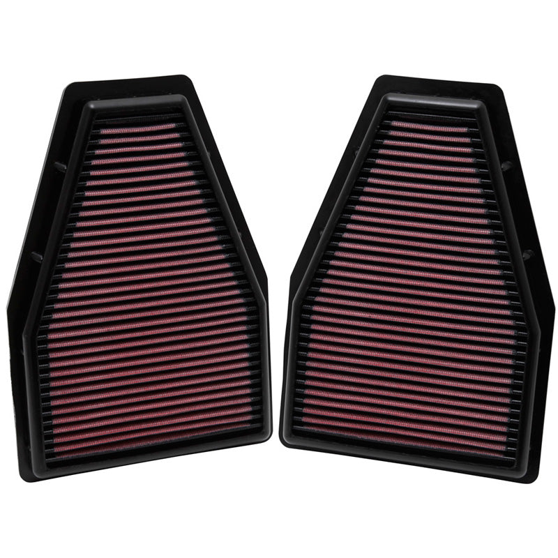 K&N, Tauschluftfilter passend für Porsche 911 3.4, 3.6, 3.8 exkl GT2 RS 2012-2014 / 911 Carrera 3.8 2013-2014 (Satz 2 Stück) (33-2484), Rot