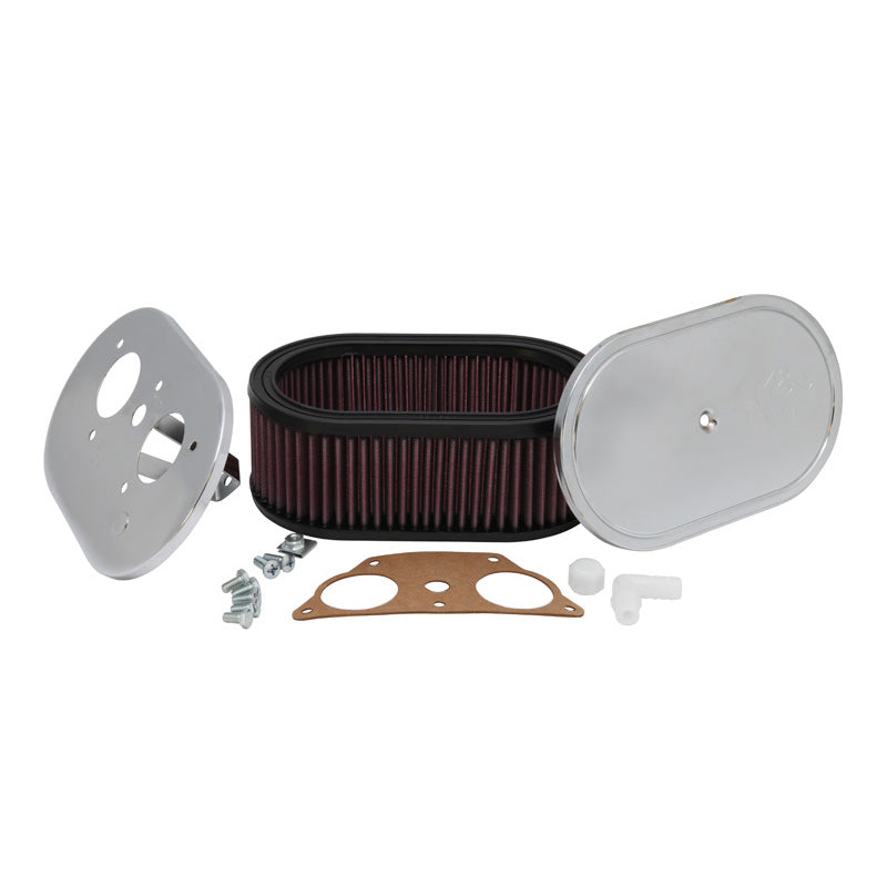 K&N, Sportluftfilter oval groß passend für Solex/Mikuni Solex 40 PII, Montagehöhe 85mm (56-1255), Baumwolle, Rot