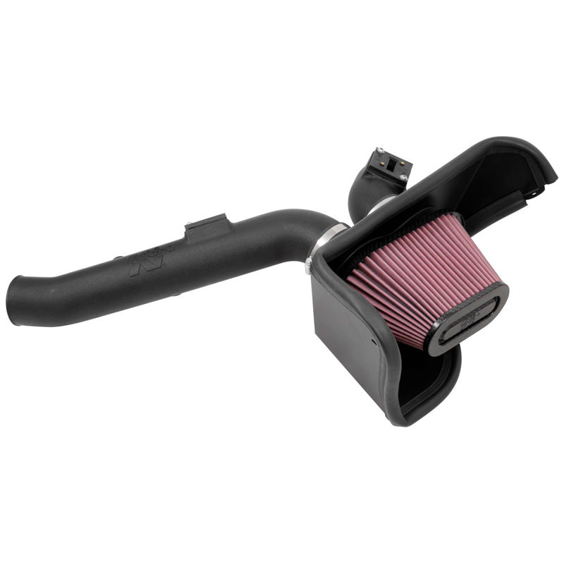 K&N, Aircharger Kit passend für Cadillac ATS-V 3.6L V6 2016-2017 (57-3093), Baumwolle, Kunststoff, Rot, Schwarz