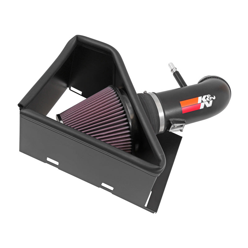 K&N, High Performance Air Intake Kit passend für Dodge Ram 2500/3500 6.4L V8 2014-2018  - Schwarz (77-1568KTK), Baumwolle, Rot