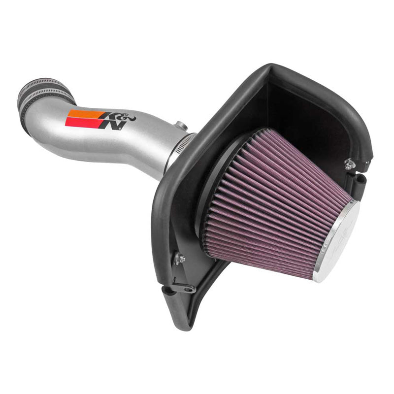 K&N, High Performance Air Intake Kit passend für Jeep Cherokee 3.2L V6 2014-2018 - Silber (77-1569KS), Baumwolle, Rot