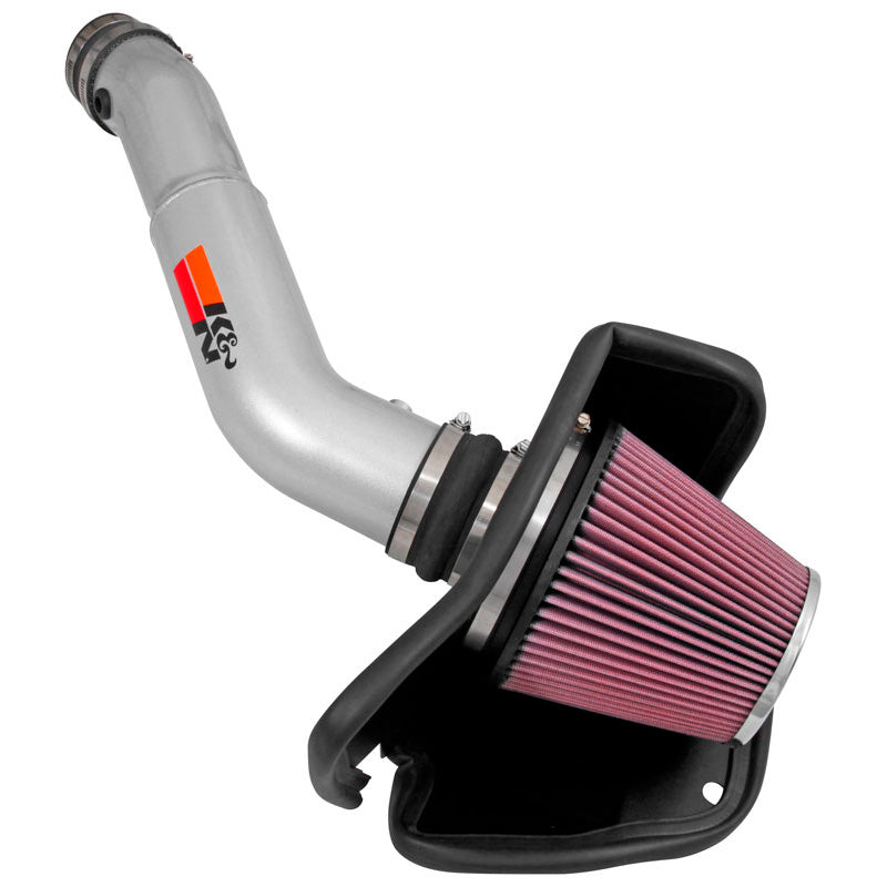 K&N, High Performance Air Intake Kit passend für Jeep Grand Cherokee & Dodge Durango 3.6L V6 2016- - Silber (77-1572KS), Baumwolle, Rot