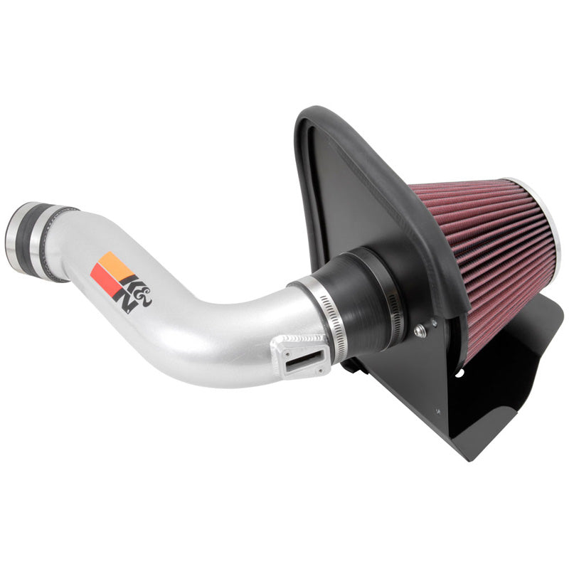 K&N, High Performance Air Intake Kit passend für Ford Edge 2.0L L4 2012-2014 - Silber (77-2586KS), Baumwolle, Rot