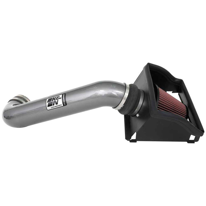 K&N, High Performance Air Intake Kit passend für Ford F150 5.0L V8 Facelift 2021- (77-2616KC), Aluminium, Baumwolle, Kunststoff, Gunmetal, Rot, Schwarz