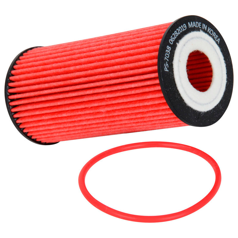 K&N, Ölfilter - High Performance-Series passend für Audi, Volkswagen, Porsche (HP-7038), Rot