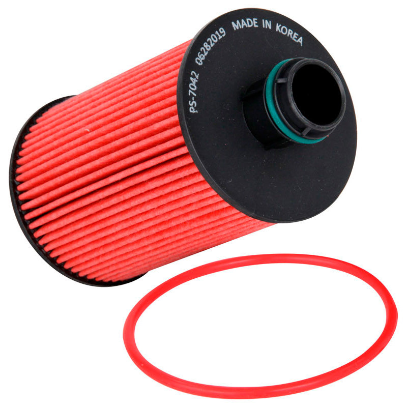 K&N, Ölfilter - High Performance-Series passend für Jeep, Dodge (HP-7042), Rot