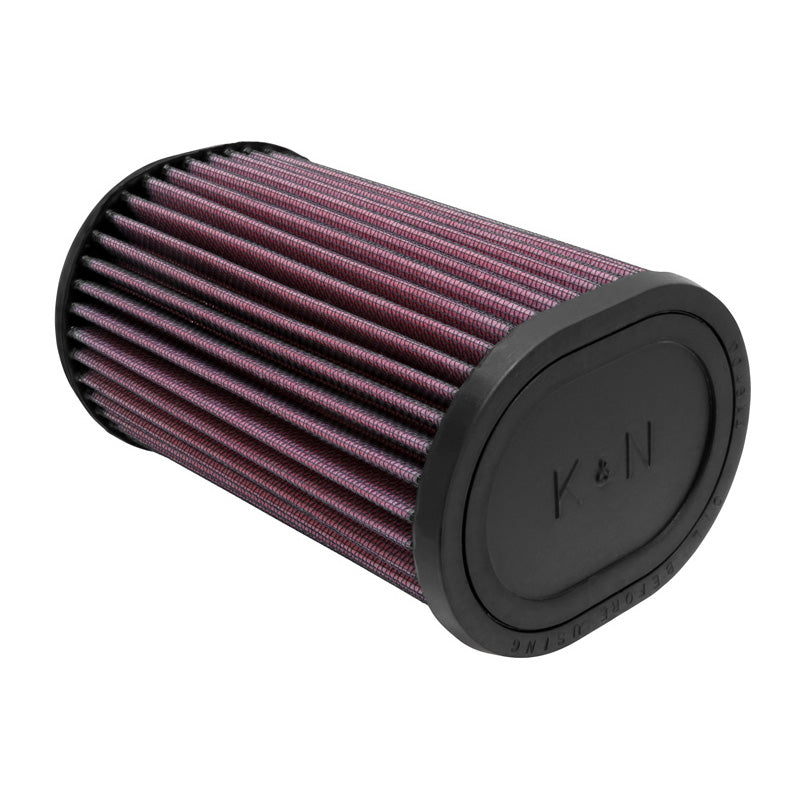 K&N, Luftfilter Universal Oval 62mm Flansch, 20 Grad Winkel, 114mm x 95mm, 178mm Höhe (RU-1390), Baumwolle, Rot