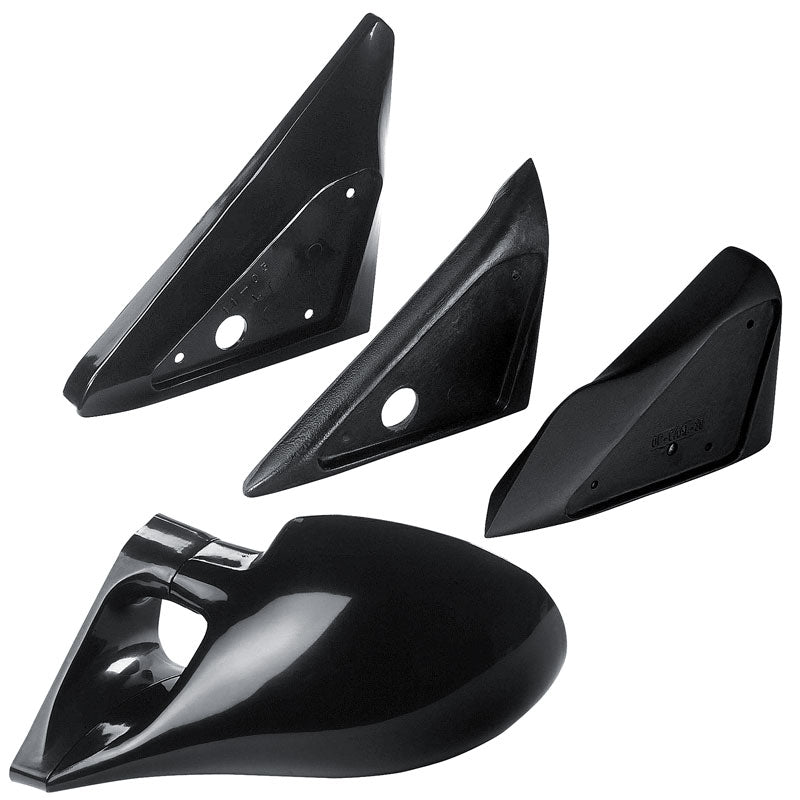 AutoStyle, Satz Spiegeladapterplatten passend für Opel Astra G 1998-2004 exkl. Coupe, ABS, Schwarz