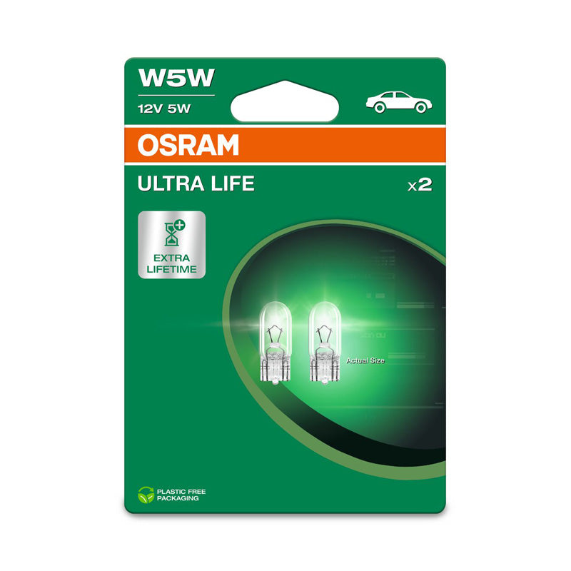 Osram, Ultra Life Halogen Birnen - T10 - 12V/5W - Satz à 2 Stück, Weiss