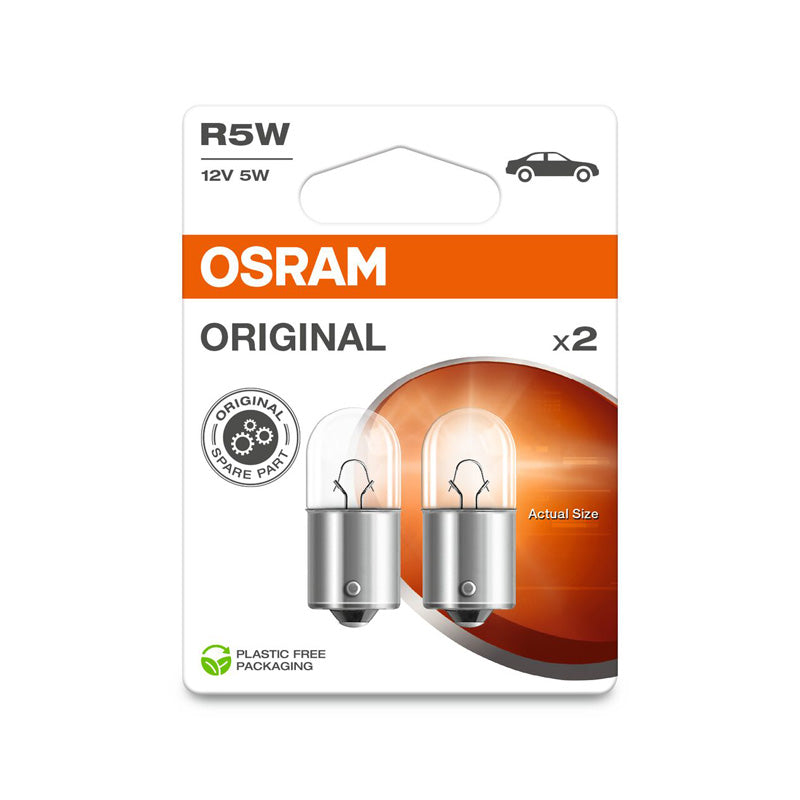 Osram, Original Halogen Birnen - BA15S R5W - 12V/5W - Satz à 2 Stück, Weiss