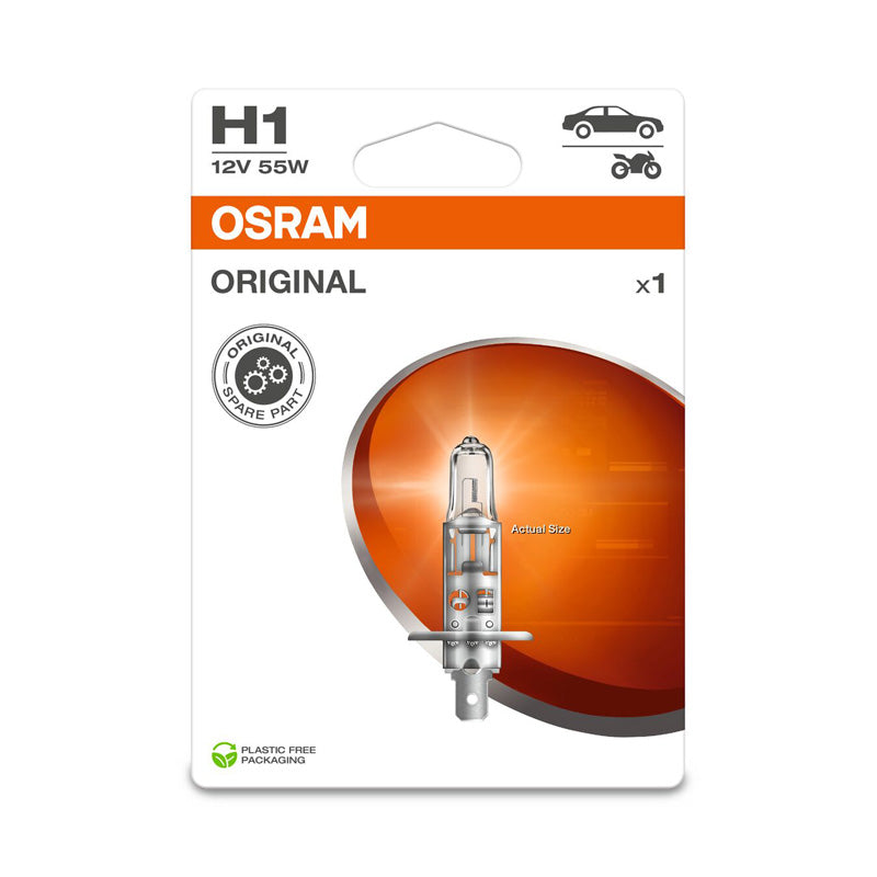 Osram, Original Halogen Birne - H1 - 12V/55W - pro Stück, Weiss